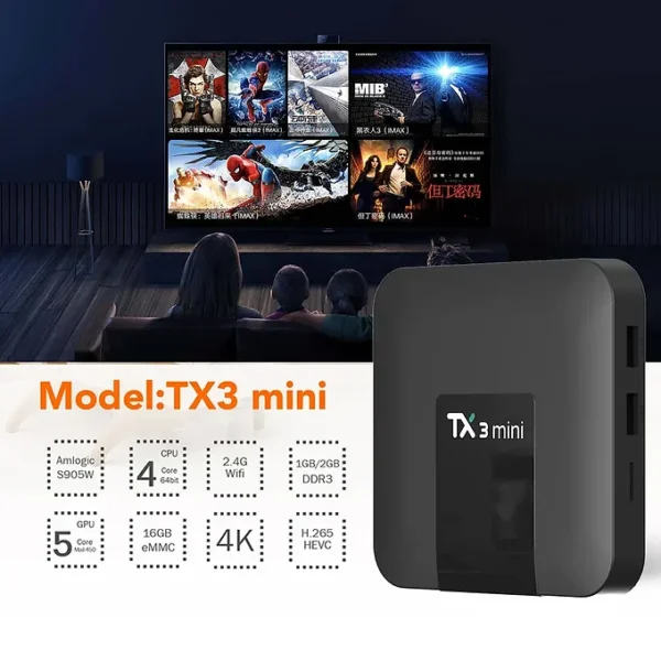 TX3 Mini Android TV Box 2GB+16GB Quad Core 4K HD reprodutor de mídia WIFI HDMI - Image 2